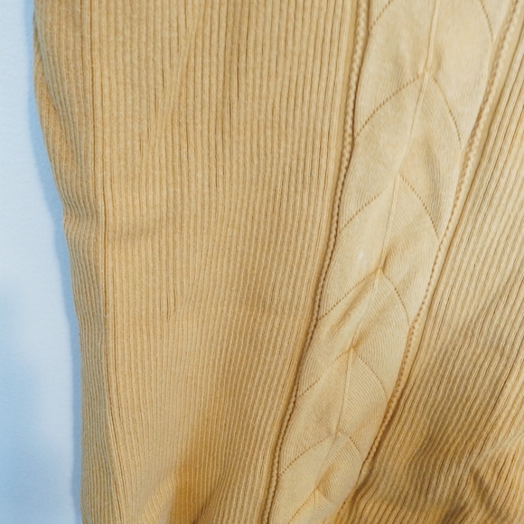 RQT yellow turtleneck tank top cable knit size petite small - Picture 3 of 4